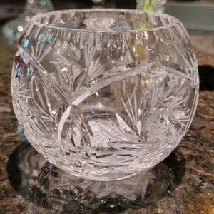 Kasak Cut Crystal Globe Vase Kusak